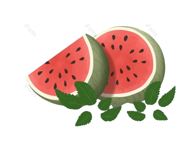 西瓜图片,夏至元素,卡通PNG,清爽免抠素材